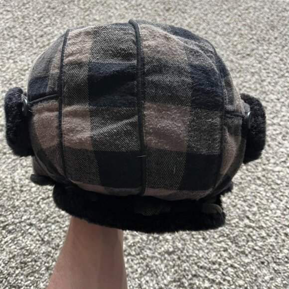 Peter Grimm Hat, Womens One Size Black Faux Fur Lined Bomber Hat, Cotton Lining - Picture 5 of 7